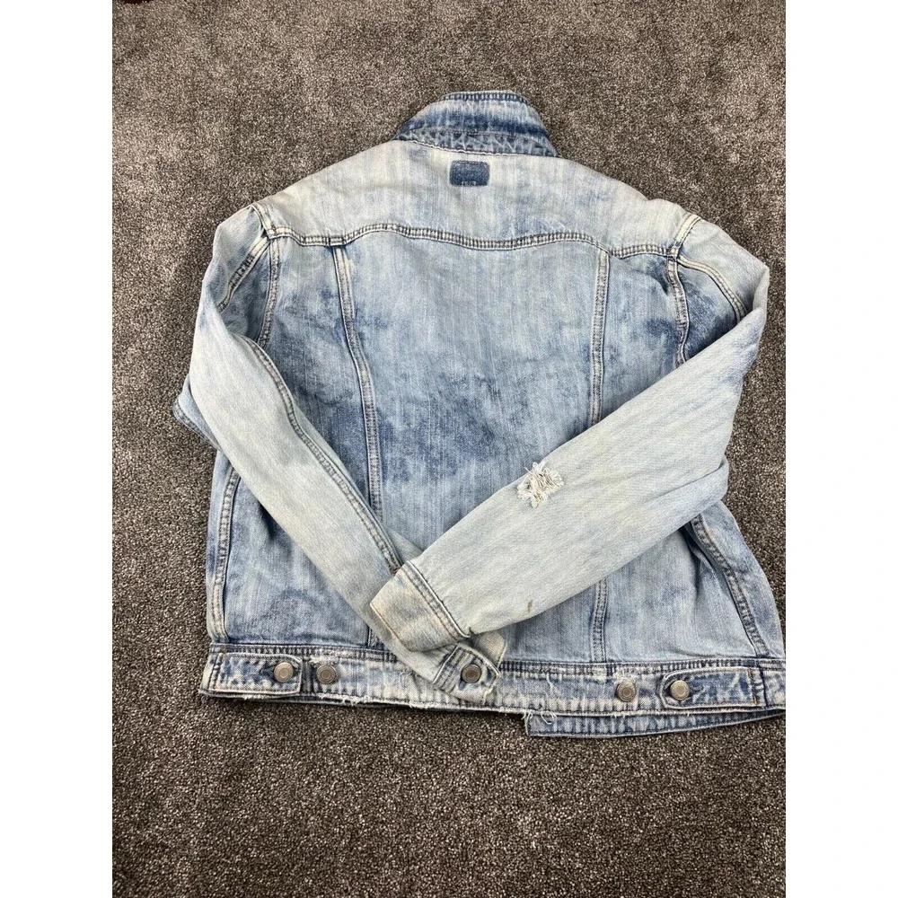 American Eagle‎ Womens Denim button up size M Jacket Distressed Light Wash